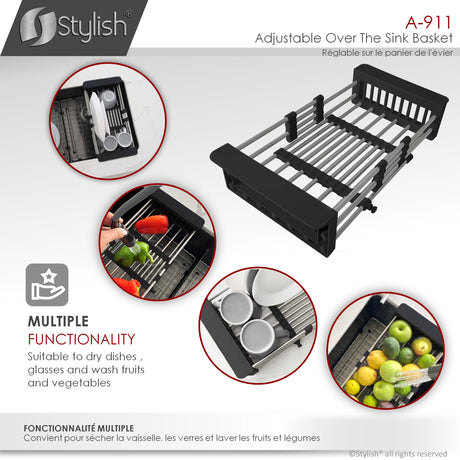 17 1/4" Over the Sink Adjustable Dish Rack
