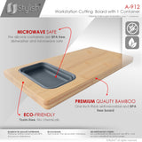 16 3/4" Bamboo Workstation Cutting Board with 1 Collapsible Container