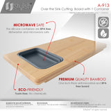 18" Bamboo Cutting Board with 1 Collapsible Container