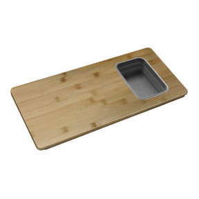 18" Bamboo Cutting Board with 1 Collapsible Container