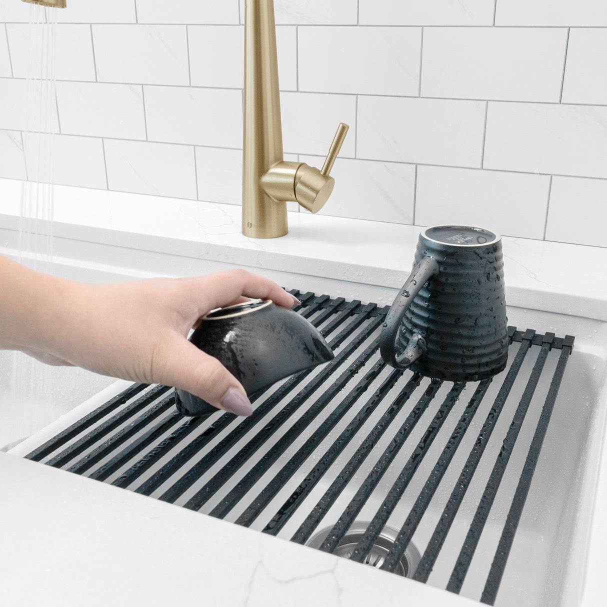 15 1/4" Workstation Sink Roll-up Drying Rack/Trivet