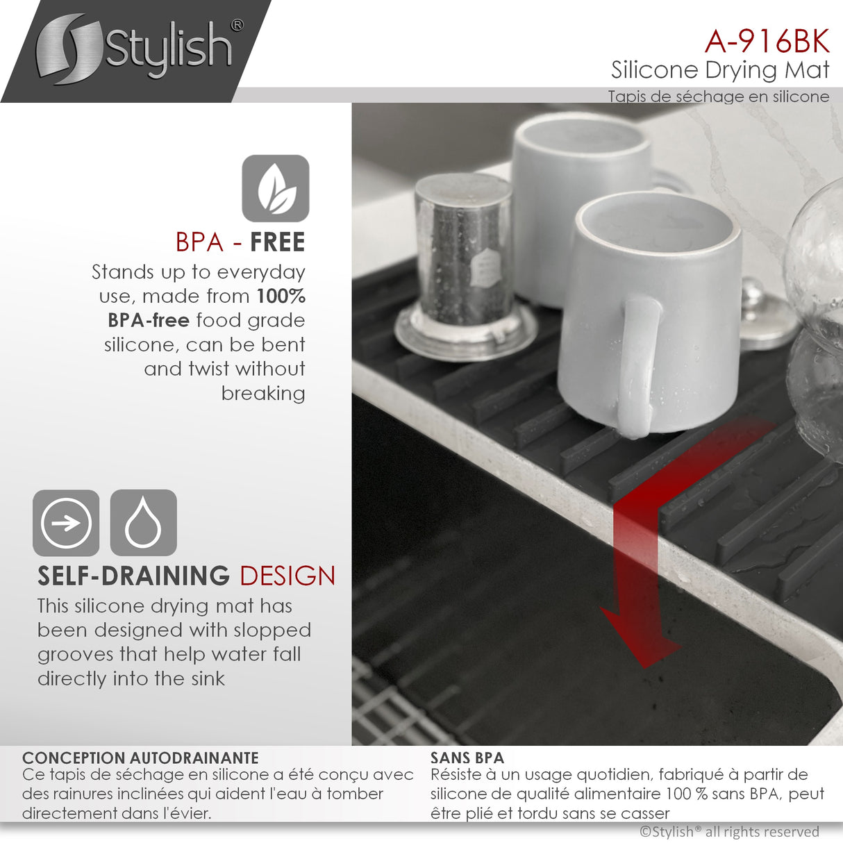 20 1/2" Silicone Drying Mat and Trivet