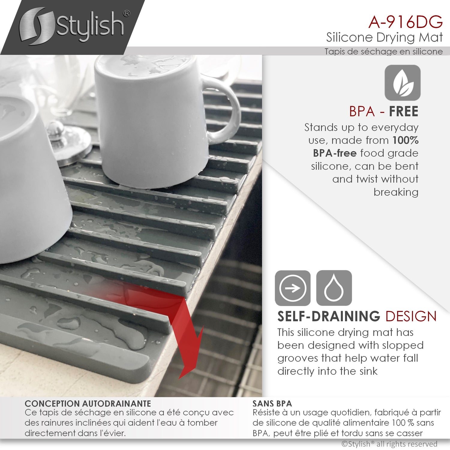 20 1/2" Silicone Drying Mat and Trivet
