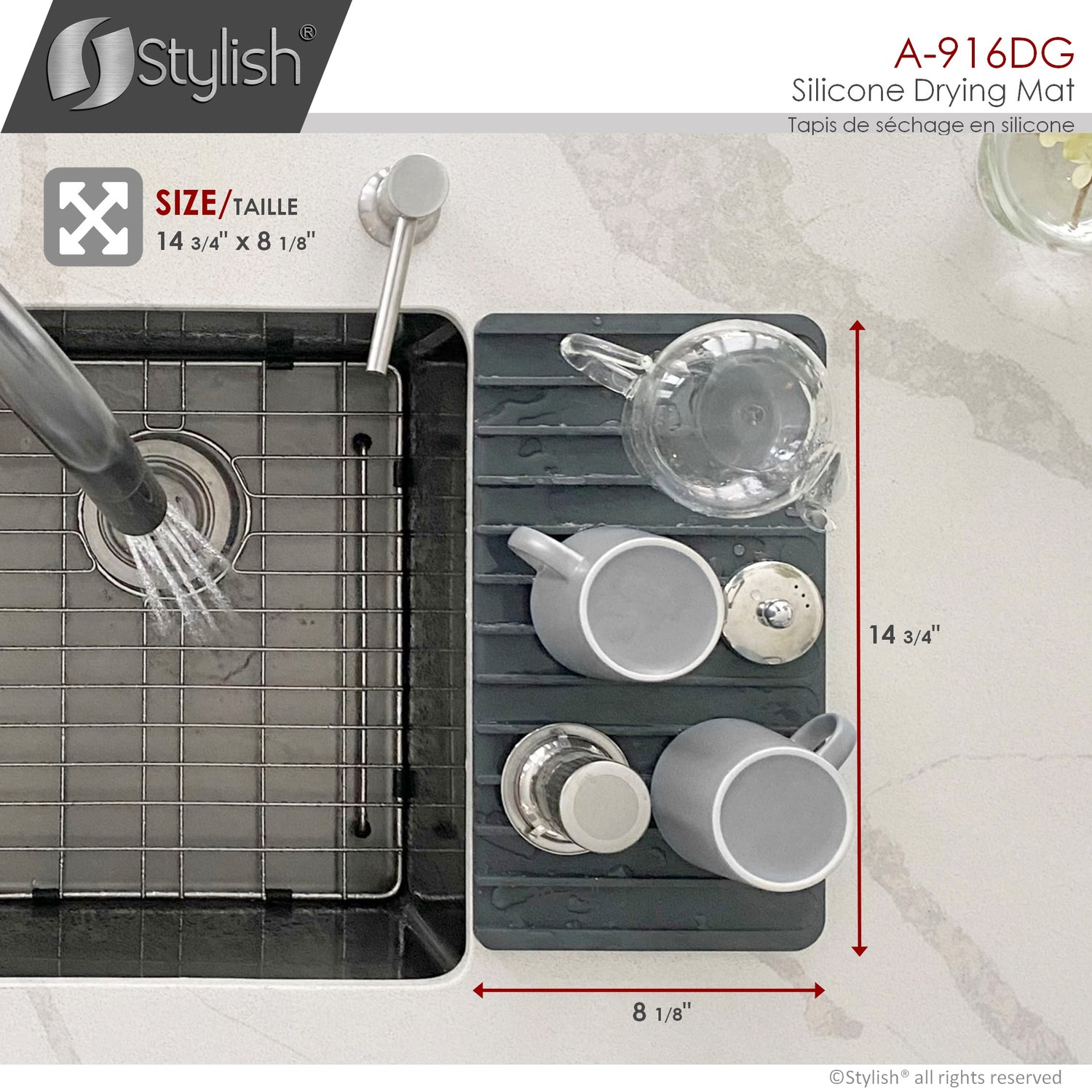 20 1/2" Silicone Drying Mat and Trivet