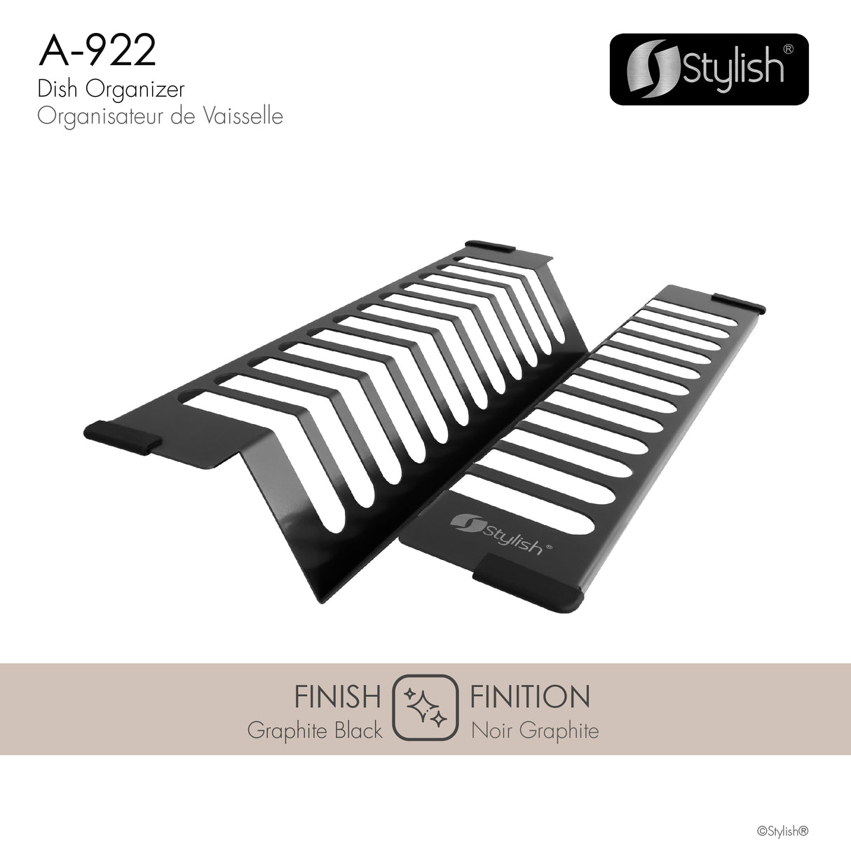 16 3/4" Over Sink Dish Organizer Black