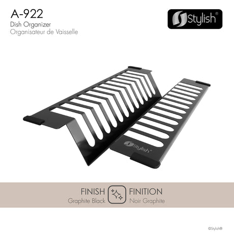 16 3/4" Over Sink Dish Organizer Black