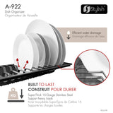 16 3/4" Over Sink Dish Organizer Black