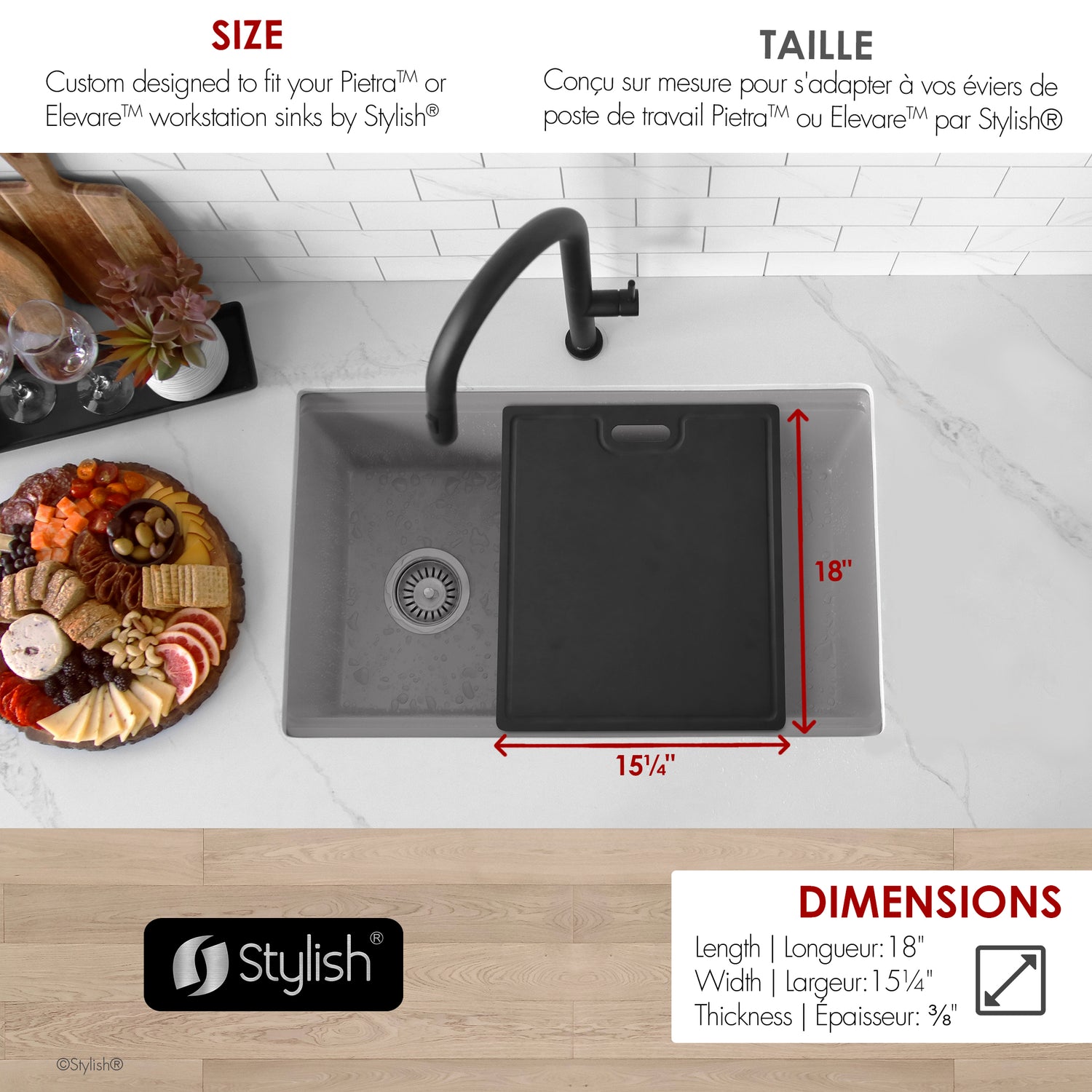 18" Wood Fiber Workstation Cutting Board