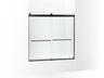 Levity® 56-5/8"-59-5/8" W x 59-3/4" H bypass bath door with 1/4"-thick Crystal Clear glass