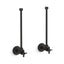 Pair 1/2" NPT angle supplies with stop, cross handle and annealed vertical tube