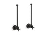 Pair 1/2" NPT angle supplies with stop, cross handle and annealed vertical tube