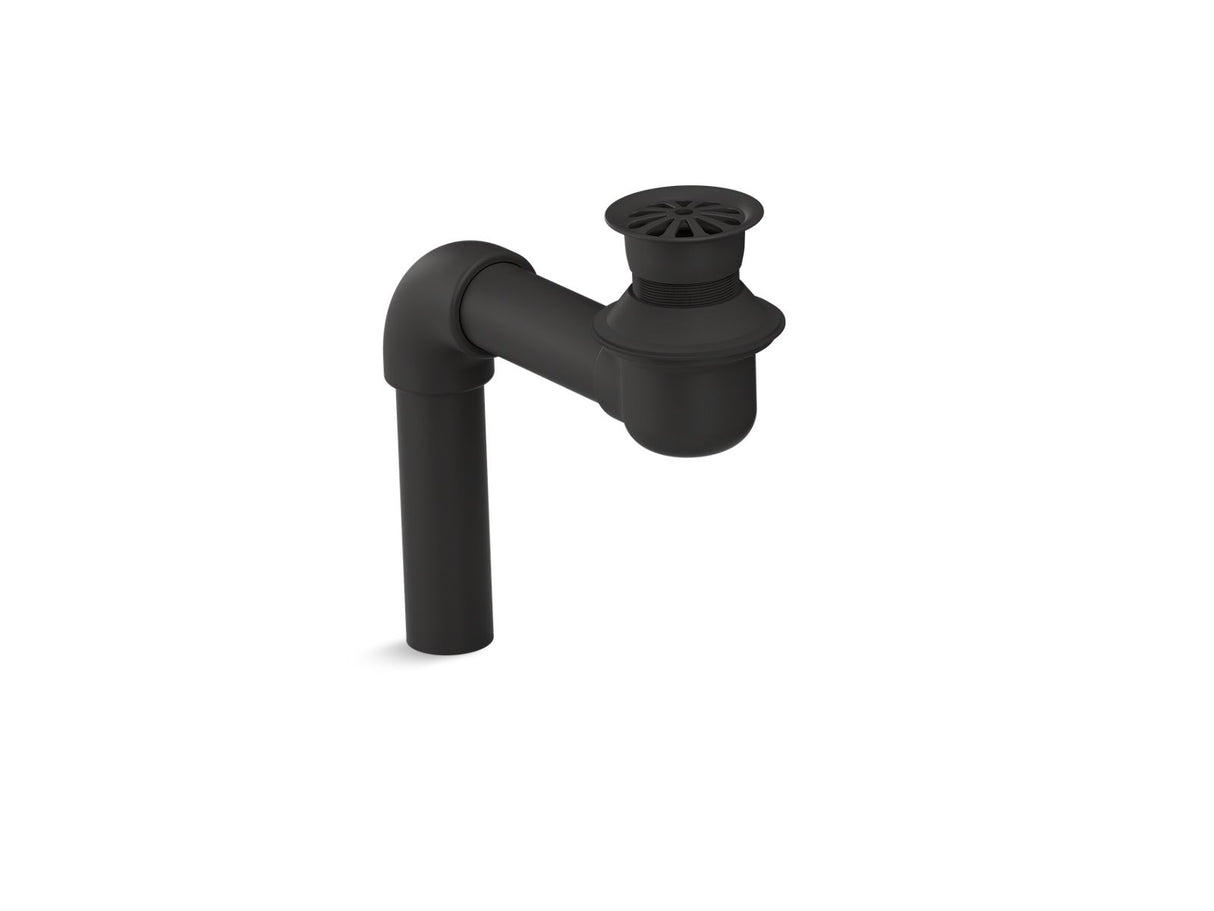 Bathroom sink offset drain with open strainer