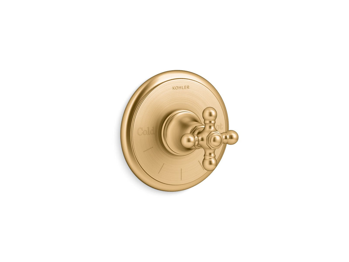 Artifacts® MasterShower® temperature control valve trim with cross handle