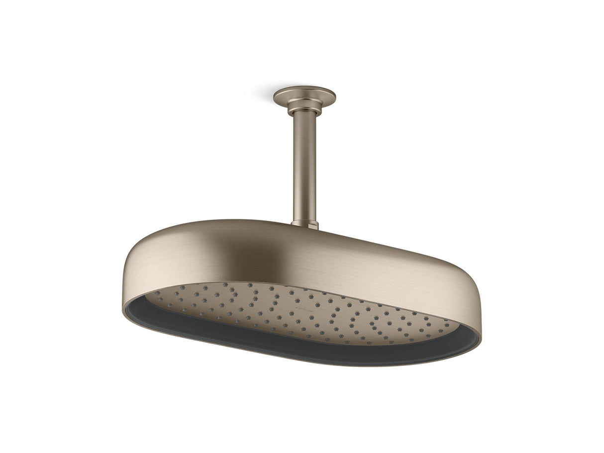 Statement® Oblong 14" single-function rainhead, 2.5 gpm