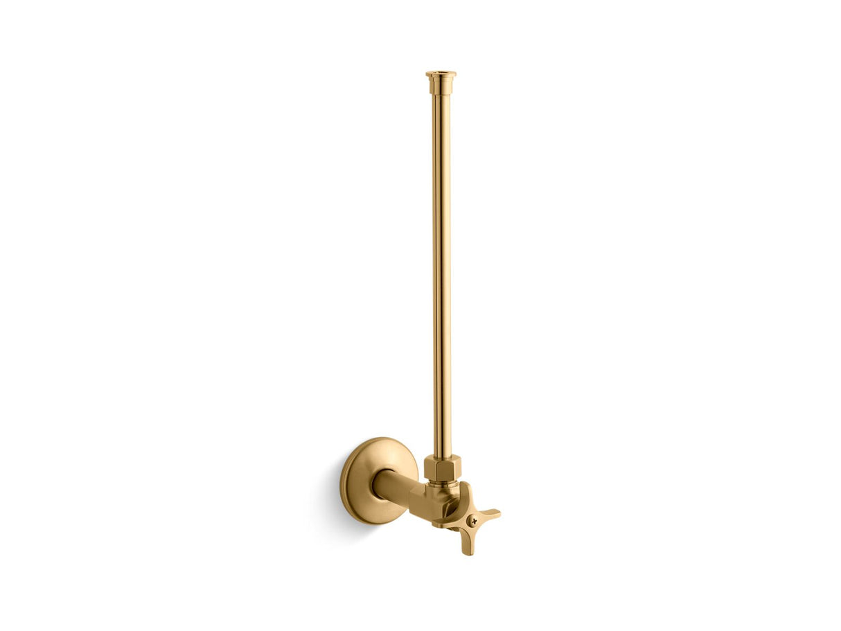 1/2" NPT angle supply with stop with cross handle and annealed vertical tube