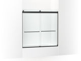 Levity® 56-5/8"-59-5/8" W x 59-3/4" H bypass bath door with 1/4"-thick Crystal Clear glass