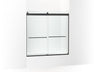 Levity® 56-5/8"-59-5/8" W x 59-3/4" H bypass bath door with 1/4"-thick Crystal Clear glass