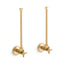 Pair 1/2" NPT angle supplies with stop, cross handle and annealed vertical tube