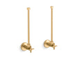 Pair 1/2" NPT angle supplies with stop, cross handle and annealed vertical tube