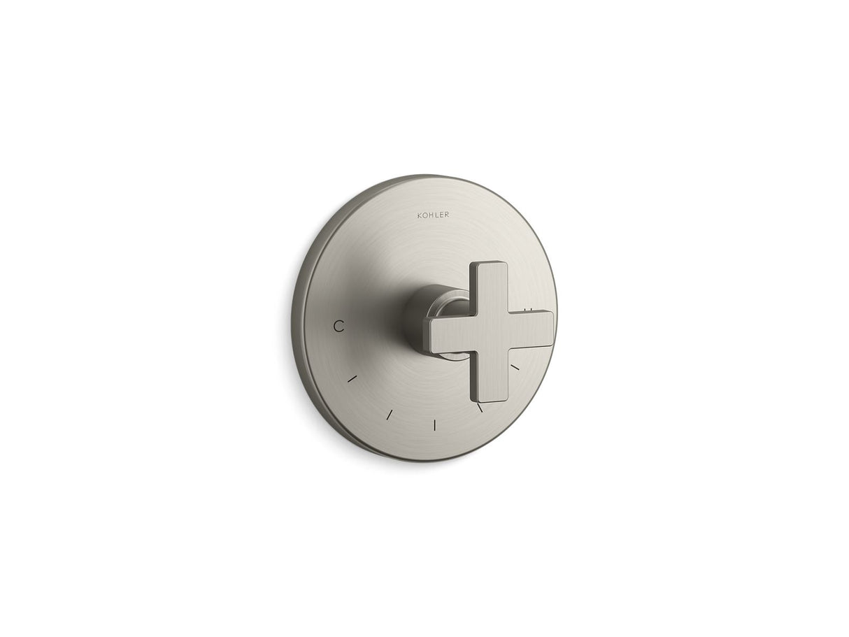 Composed® MasterShower® temperature control valve trim with cross handle