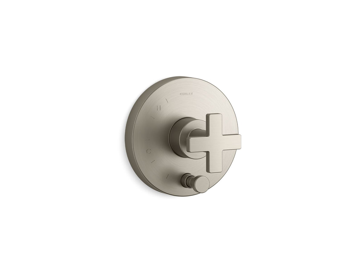 Composed® Rite-Temp® valve trim with push-button diverter and cross handle