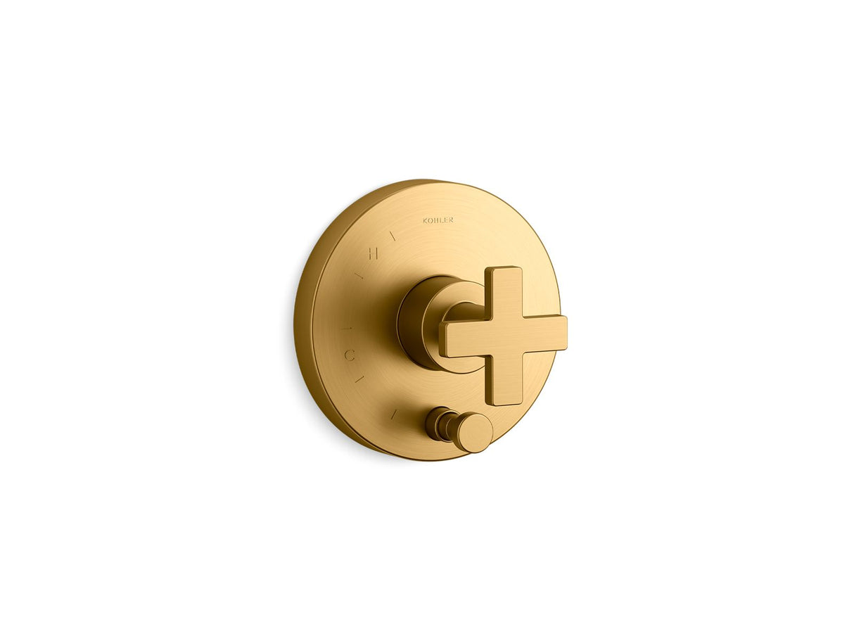 Composed® Rite-Temp® valve trim with push-button diverter and cross handle