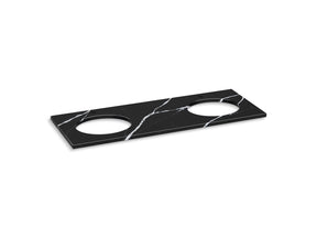 Silestone® quartz 61" vanity top with double oval cutouts