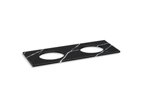 Silestone® quartz 61" vanity top with double oval cutouts