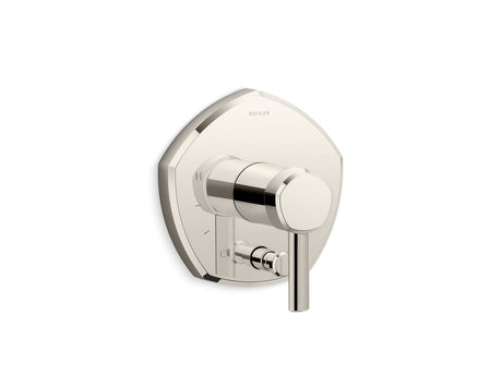 Occasion® Rite-Temp® valve trim with push-button diverter and lever handle