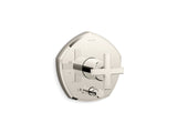 Occasion® Rite-Temp® valve trim with push-button diverter and cross handle