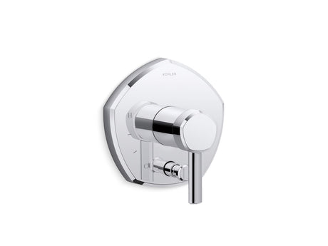 Occasion® Rite-Temp® valve trim with push-button diverter and lever handle