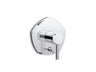 Occasion® Rite-Temp® valve trim with push-button diverter and lever handle