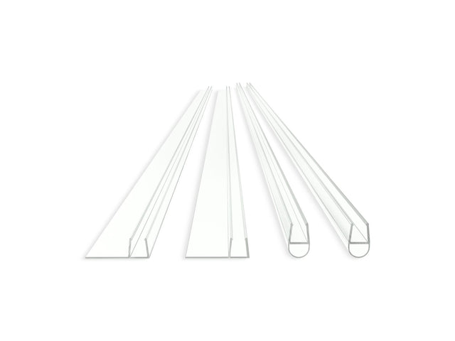 Sliding bath or shower door seal kit for 1/4"-thick glass