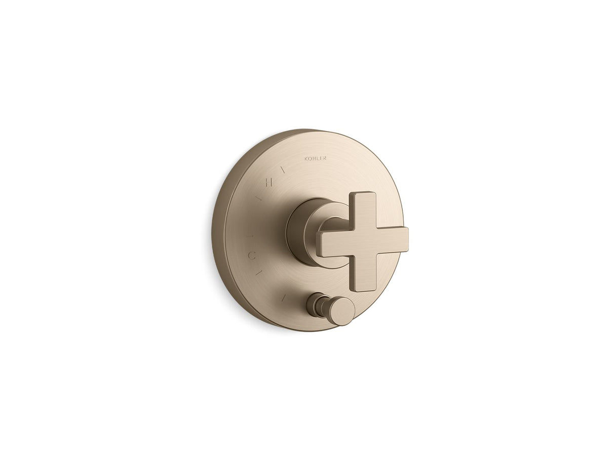 Composed® Rite-Temp® valve trim with push-button diverter and cross handle