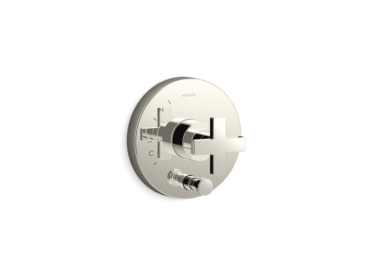 Composed® Rite-Temp® valve trim with push-button diverter and cross handle