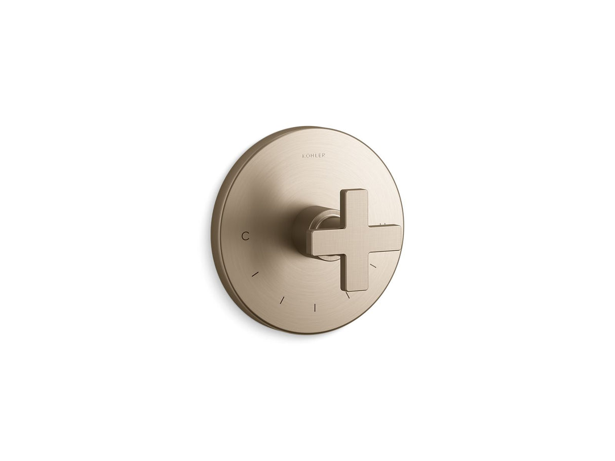 Composed® MasterShower® temperature control valve trim with cross handle