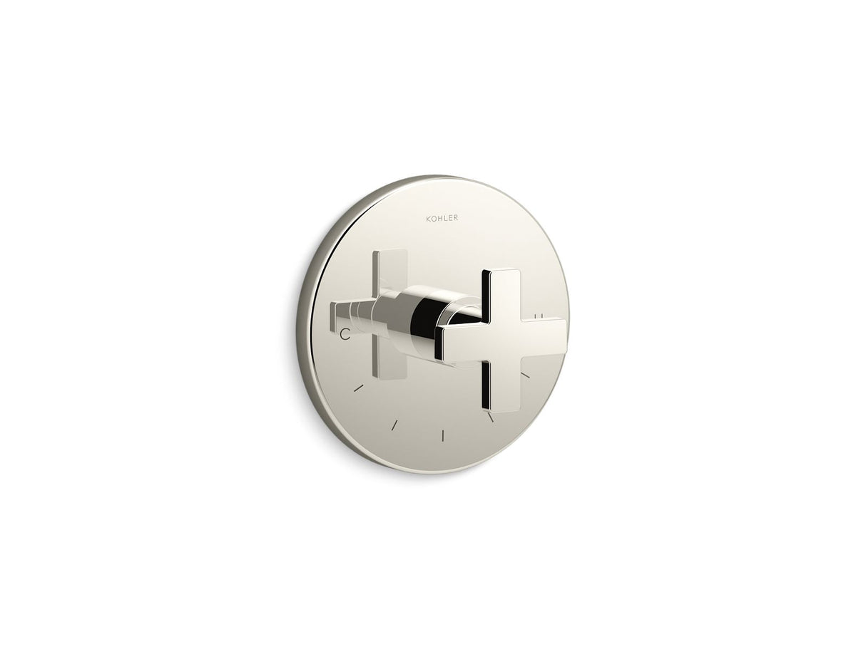 Composed® MasterShower® temperature control valve trim with cross handle
