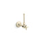 1/2" angle supply with stop, cross handle and rigid vertical tube