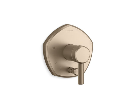 Occasion® Rite-Temp® valve trim with push-button diverter and lever handle