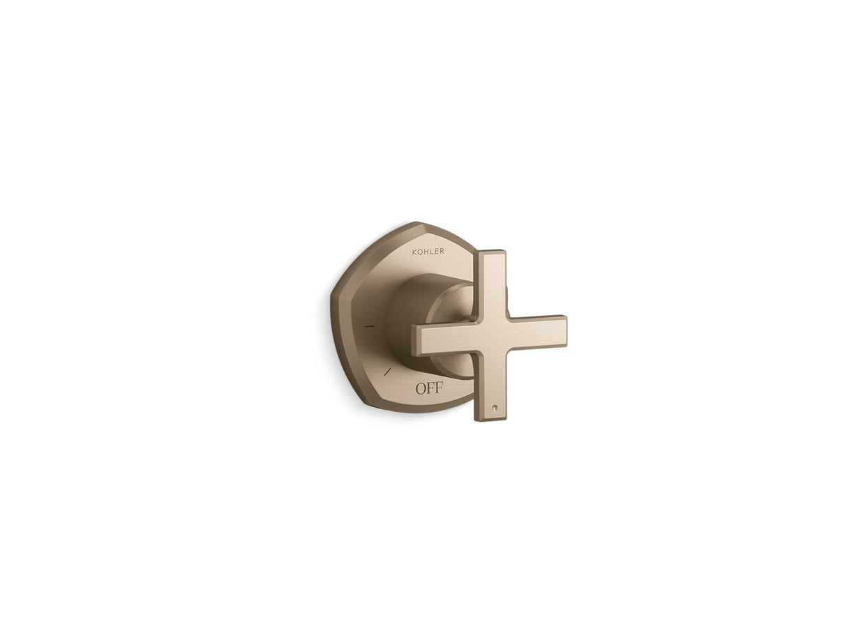 Occasion® MasterShower® volume control valve trim with cross handle