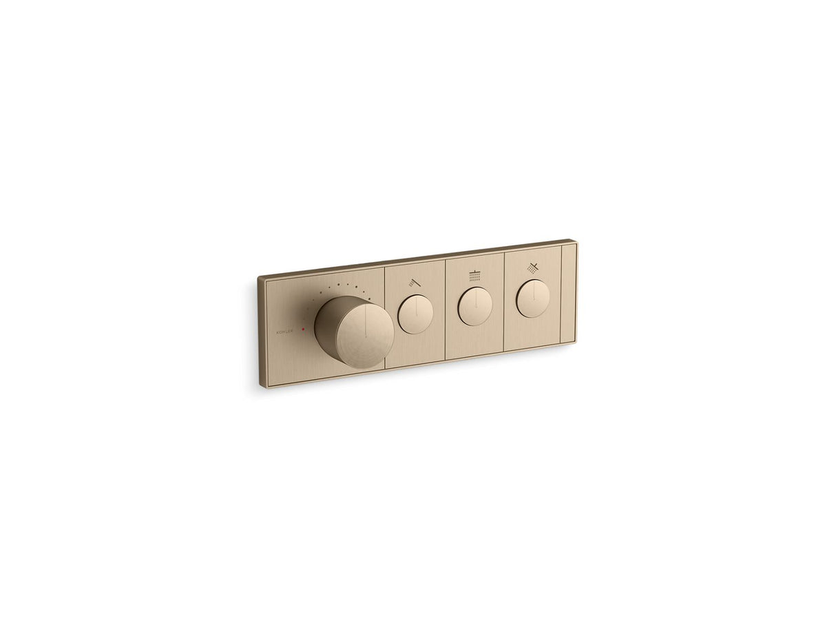 Anthem® Three-outlet recessed mechanical thermostatic valve control