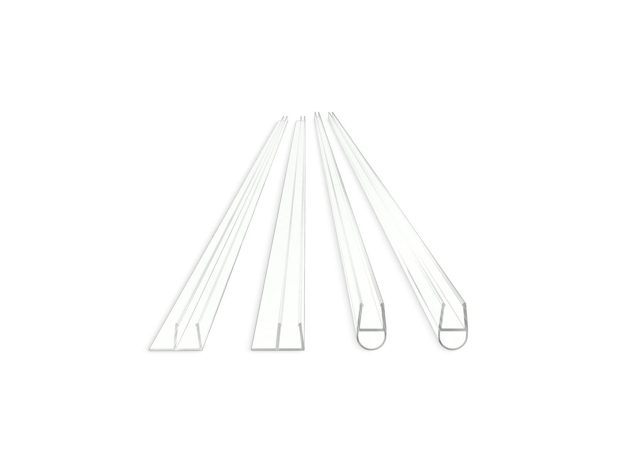 Sliding bath or shower door seal kit for 3/8"-thick glass