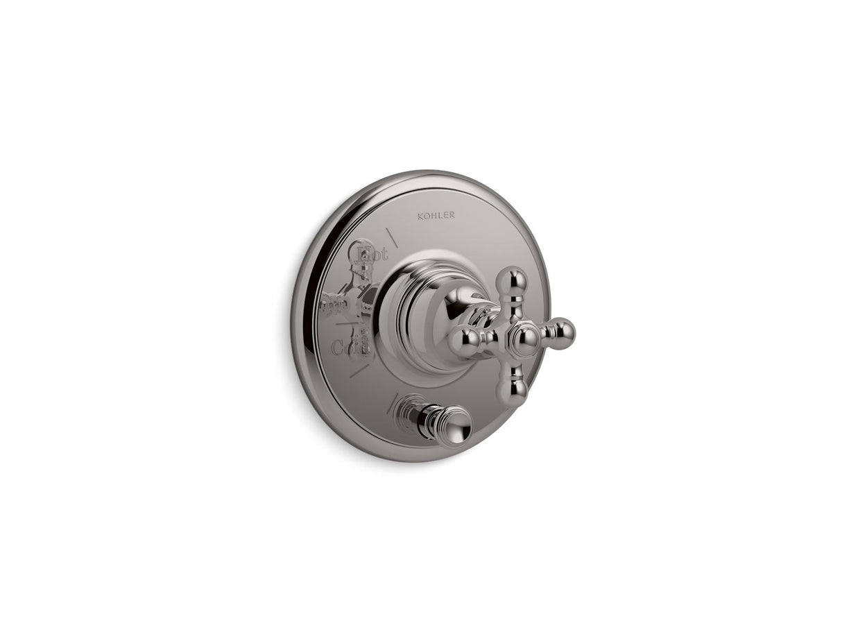 Artifacts® Rite-Temp® valve trim with push-button diverter and cross handle