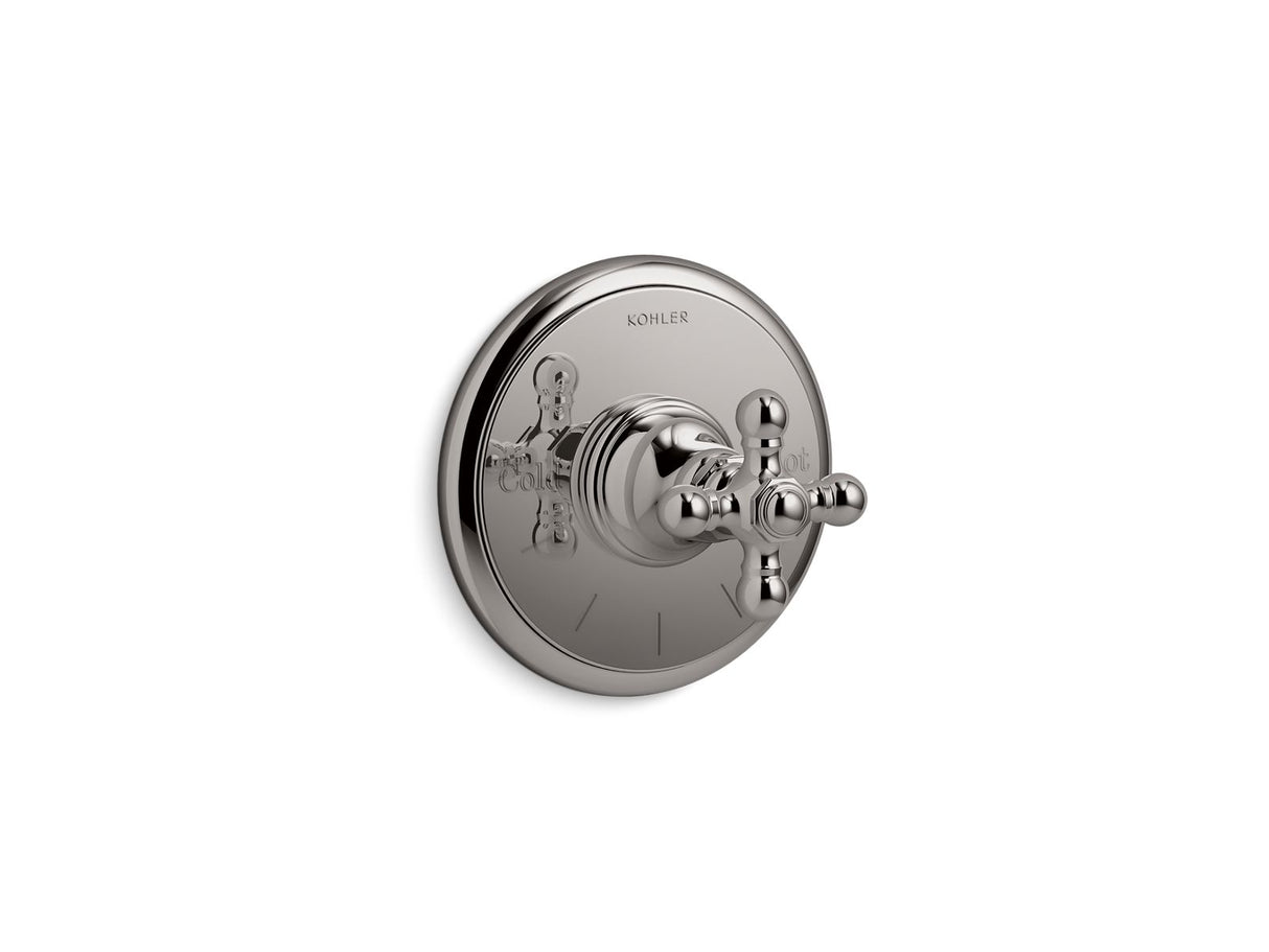 Artifacts® MasterShower® temperature control valve trim with cross handle