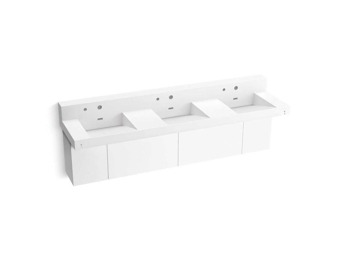 Constellation™ 90" wall-mount basin lavatory system with backsplash