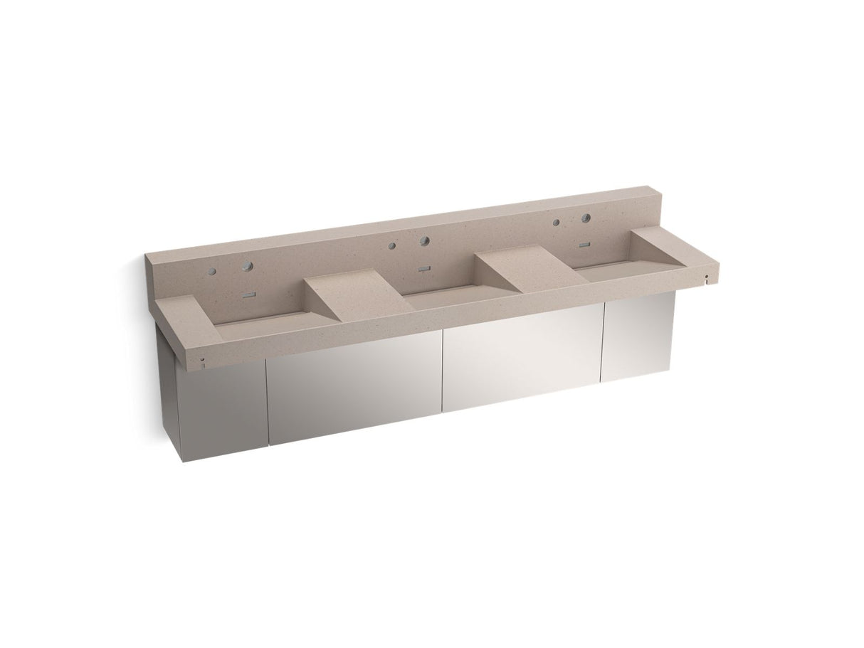 Constellation™ 90" wall-mount basin lavatory system with backsplash