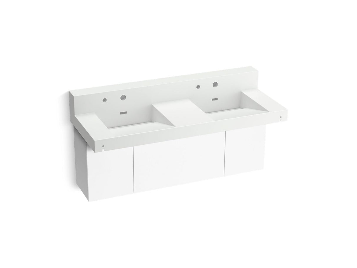 Constellation™ 60" wall-mount basin lavatory system with backsplash