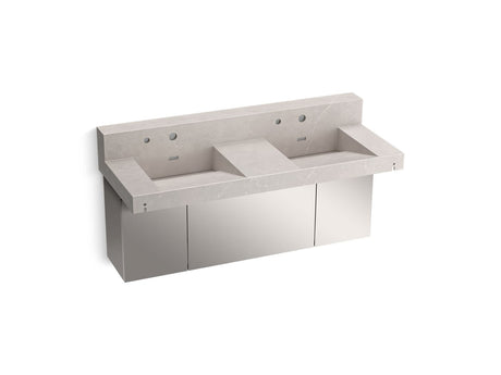 Constellation™ 60" wall-mount basin lavatory system with backsplash