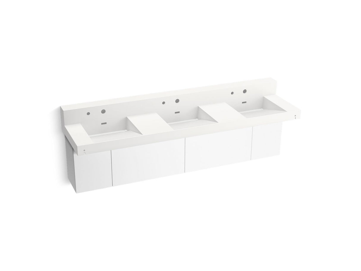 Constellation™ 90" wall-mount basin lavatory system with backsplash