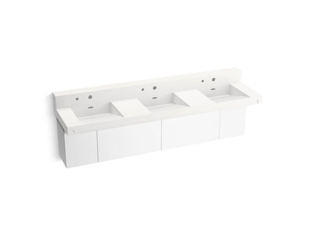 Constellation™ 90" wall-mount basin lavatory system with backsplash